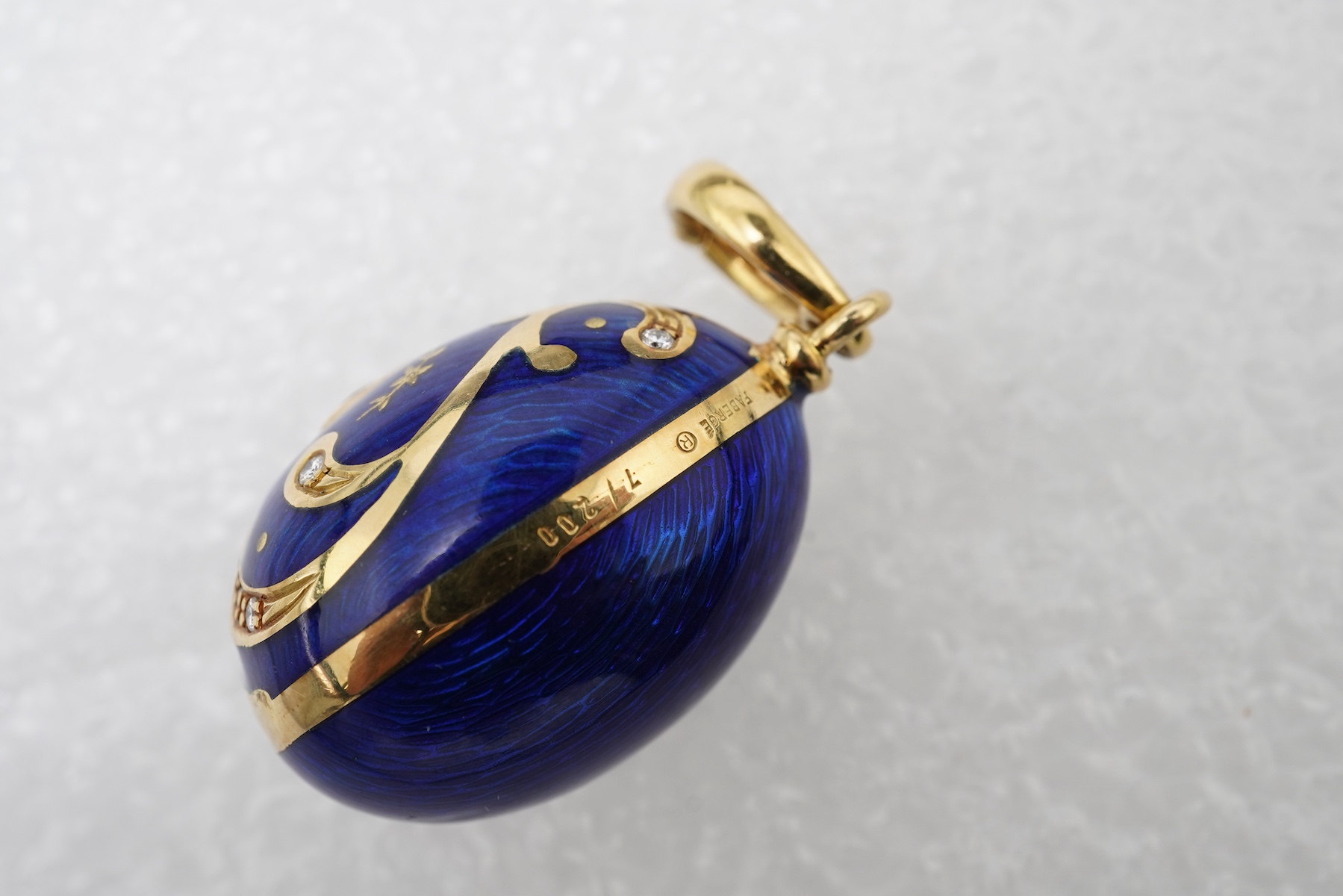 Fabergé, a modern gold, enamel and diamond pendant